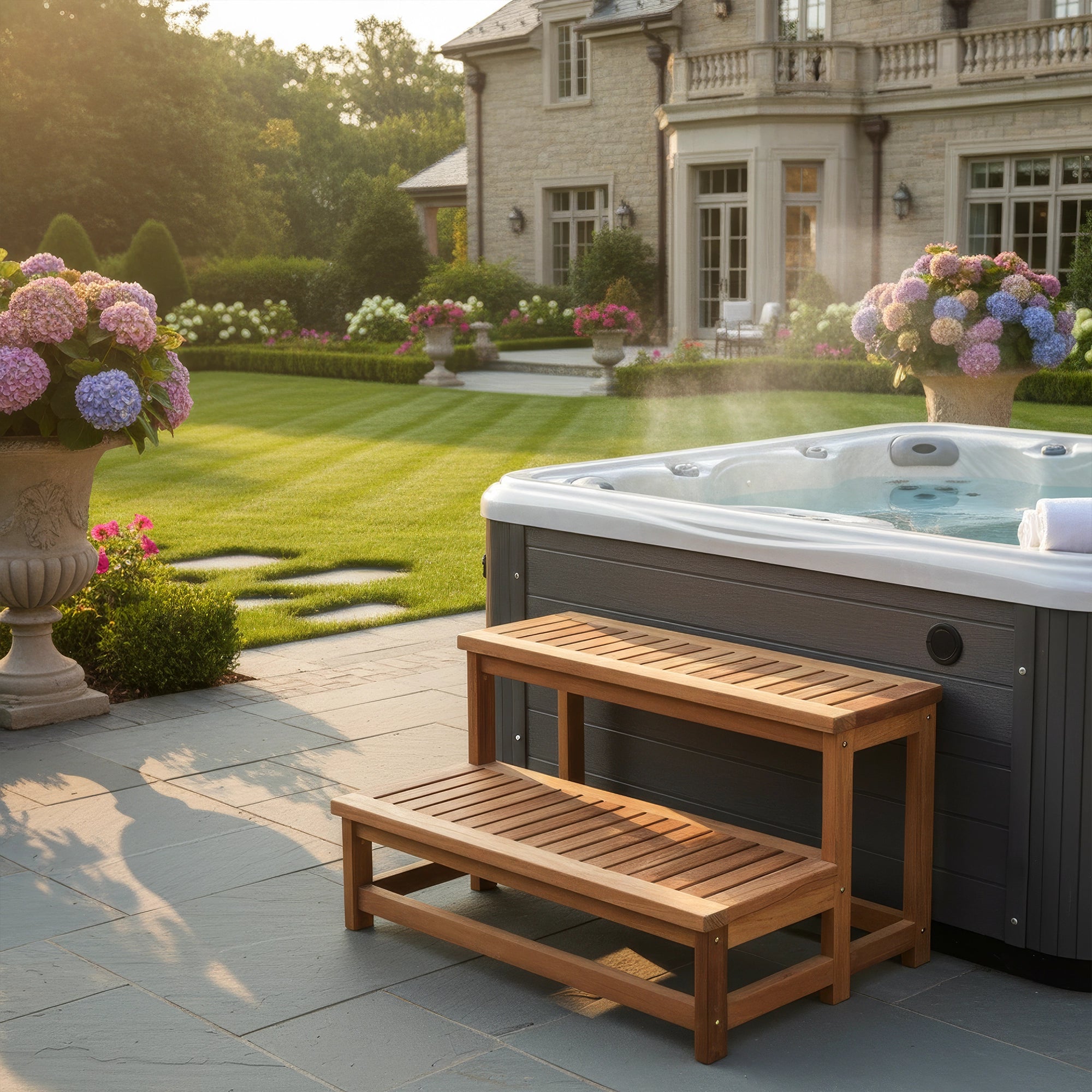 Teak Hot Tub Step 48