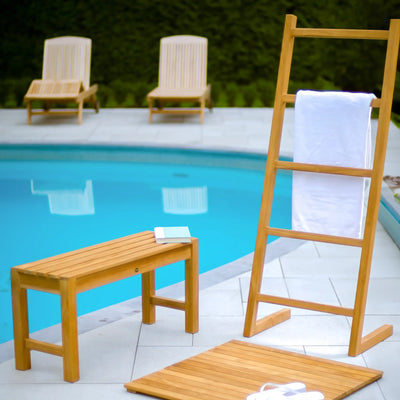 Teak Self-standing Towel Ladder 59" (150 cm) with 5 bars