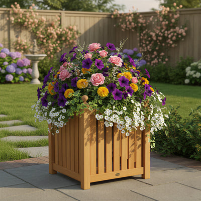 Teak Garden Planter Box 22" (55 cm)