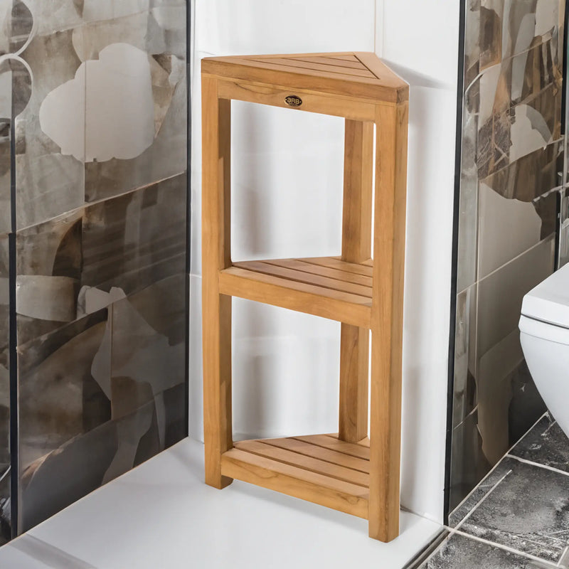 Teak Bath Shelf Corner 36" (90 cm)