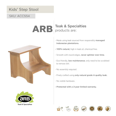 Teak Step Stool for Kids