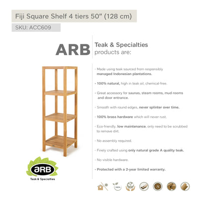 ACC609 - Estante cuadrado Fiji con 4 entrepaños de 50" (128cm)