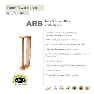 Teak Paper Towel Holder