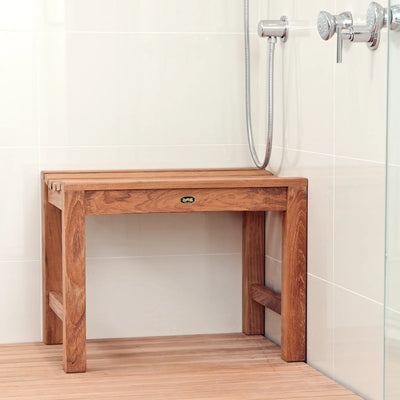 Teak Shower Bench Curved 24" (60 cm)