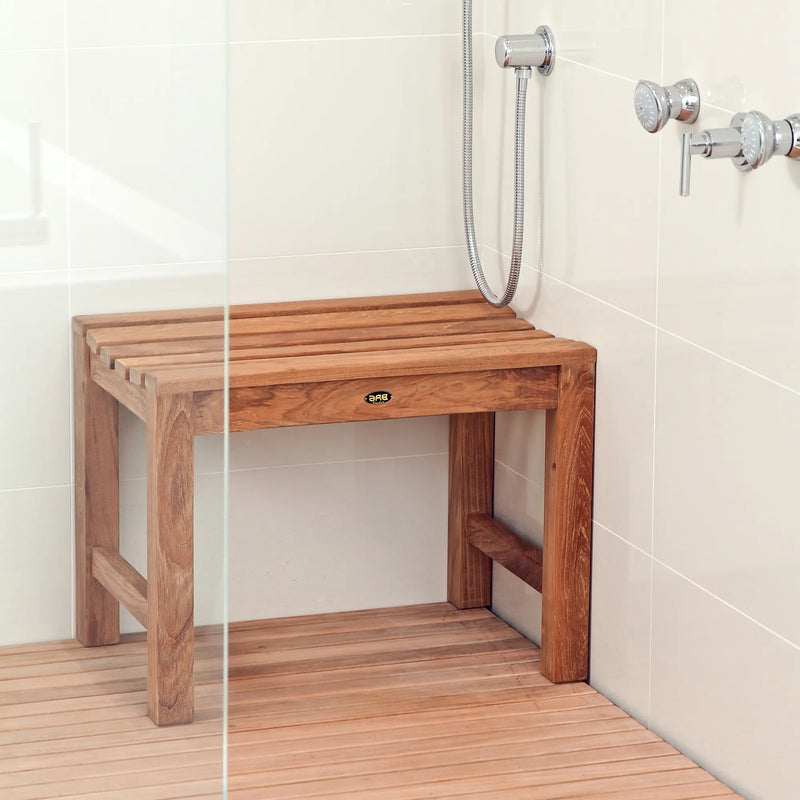 Teak Shower Bench Curved 24" (60 cm)