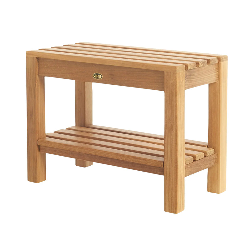 Teak Shower Bench Coach 24" (60 cm) with shelf