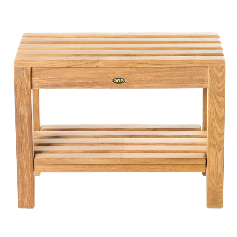 Teak Shower Bench Coach 24" (60 cm) with shelf