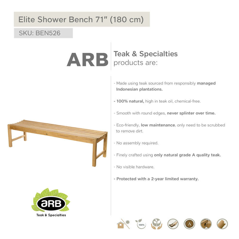 Teak Bench Elite 71" (180 cm)