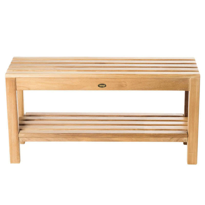 Teak Shower Bench Coach 36" (90 cm) with shelf