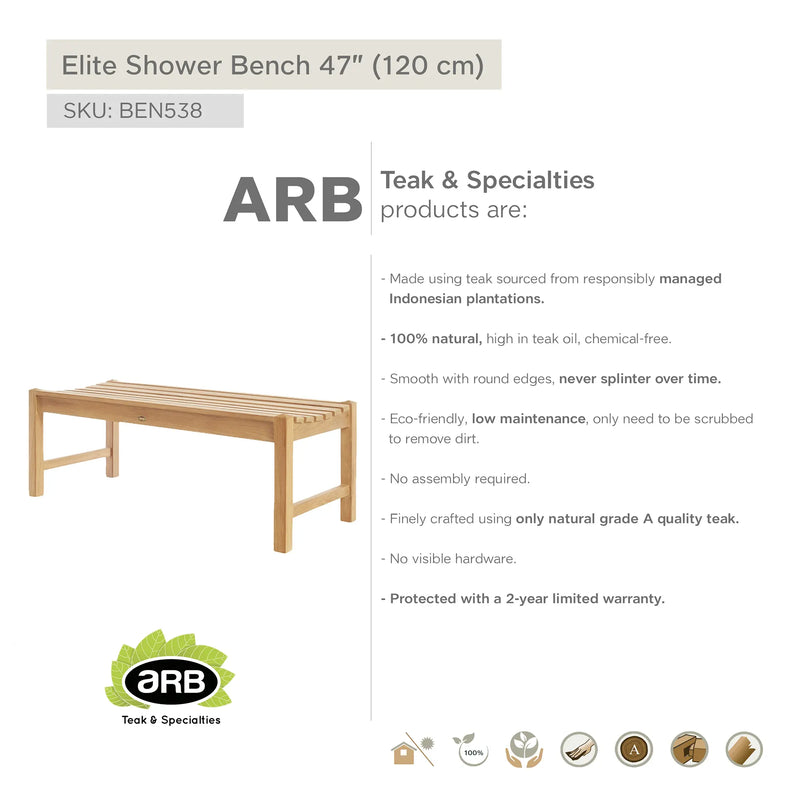 Teak Bench Elite 47" (120 cm)