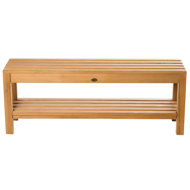 Teak Shower Bench Coach 47" (120 cm) with shelf