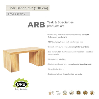 Teak Bench Liner 39" (100 cm)