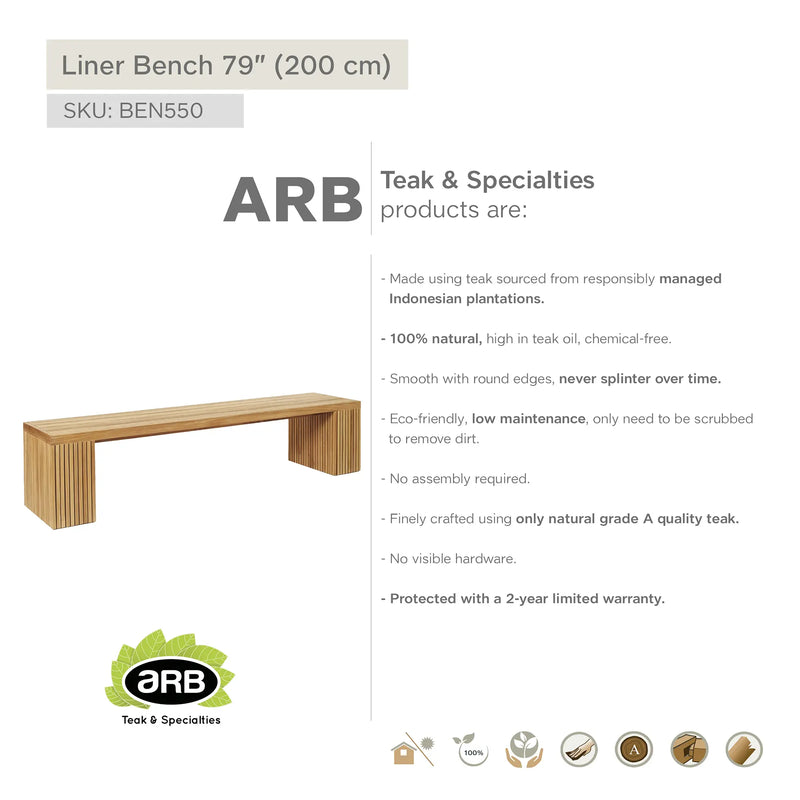 Teak Bench Liner 79" (200 cm)