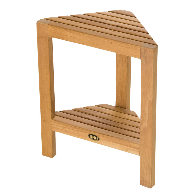 Teak Corner Footrest Fiji 15" (37 cm) with shelf