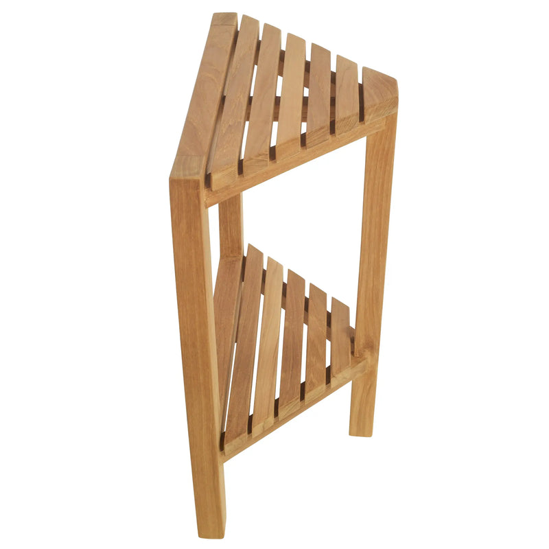 Teak Corner Footrest Fiji 15" (37 cm) with shelf