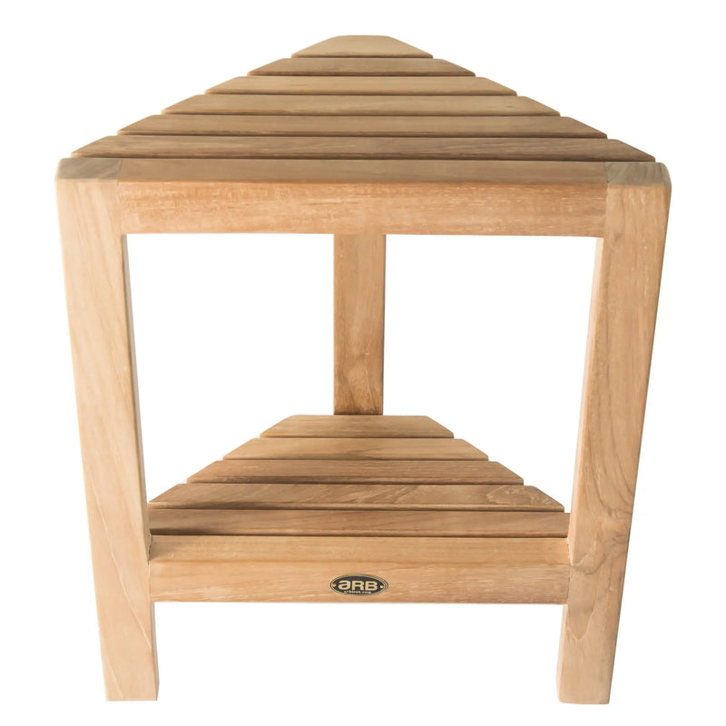 Teak Corner Footrest Fiji 15" (37 cm) with shelf