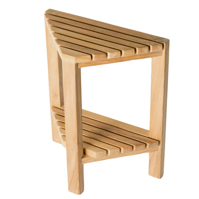 Teak Corner Footrest Fiji 15" (37 cm) with shelf