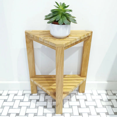 Teak Corner Footrest Fiji 15" (37 cm) with shelf