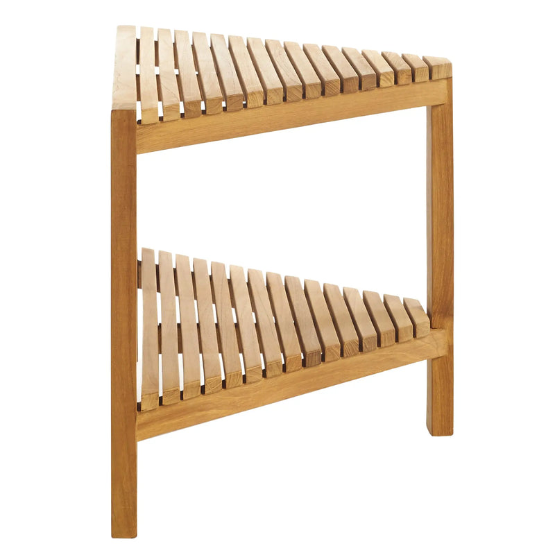 Teak Shower Bench Fiji corner 31" (80 cm) with shelf