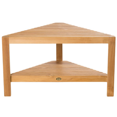 Teak Shower Bench Fiji corner 31" (80 cm) with shelf