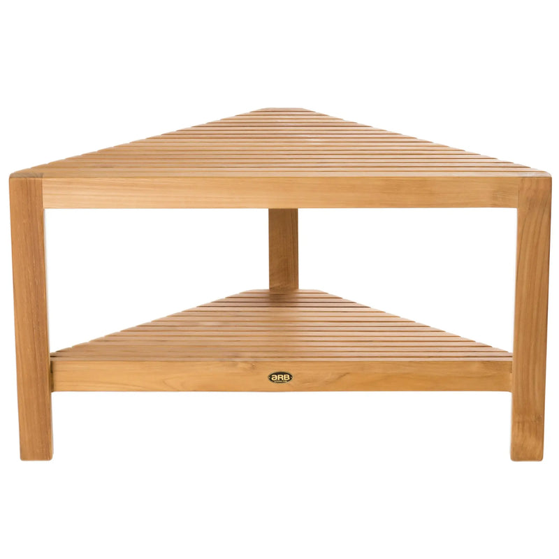 Teak Shower Bench Fiji corner 31" (80 cm) with shelf