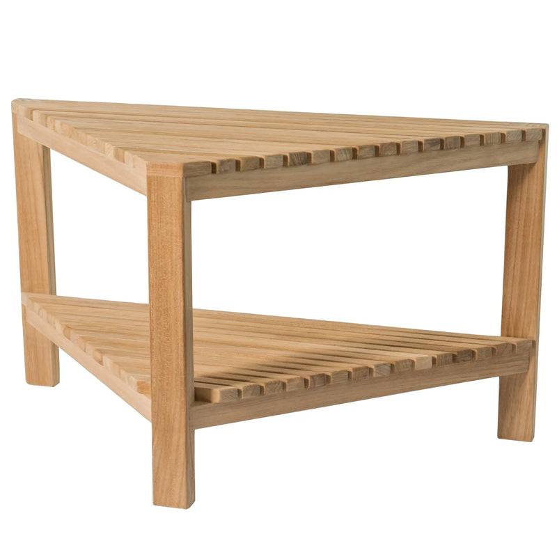 Teak Shower Bench Fiji corner 31" (80 cm) with shelf