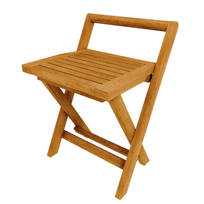 Teak Shower Bench Folding 16" (40 cm) with handle