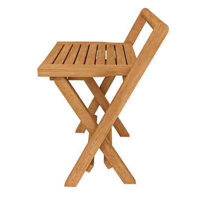 Teak Shower Bench Folding 16" (40 cm) with handle