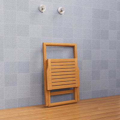 Teak Shower Bench Folding 16" (40 cm) with handle