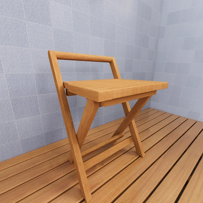 Teak Shower Bench Folding 16" (40 cm) with handle