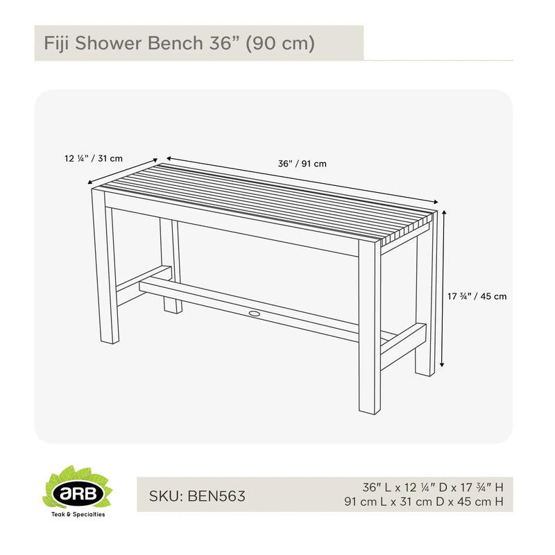 BEN563 - Banco de ducha Fiji de 36" (90 cm)