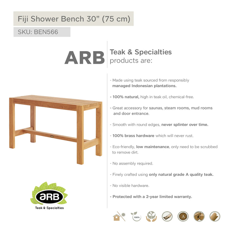 Teak Shower Bench Fiji 30" (75 cm)