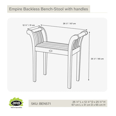 BEN571 - Empire banco con asa laterales