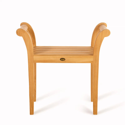 Teak Backless Bench-Stool Empire with Handles