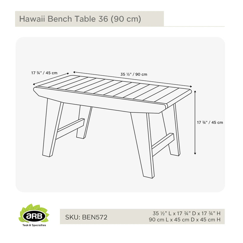 BEN572 - Hawaii Banco / mesa de 36" (90 cm)