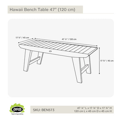 BEN573 - Hawaii Banco / mesa de 47" (120 cm)