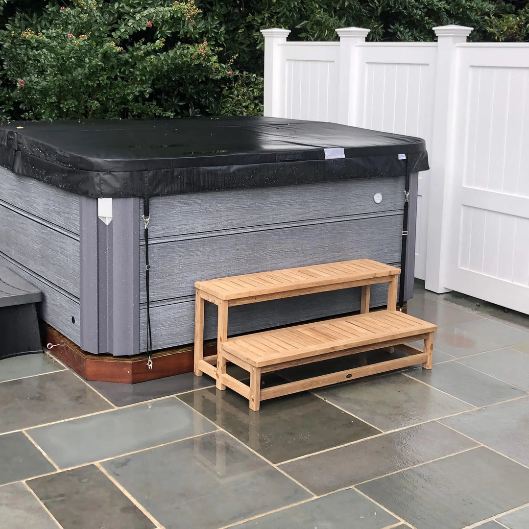 Teak Hot tub step 48