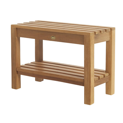 Teak Shower Bench Coach 30" (75 cm) with shelf