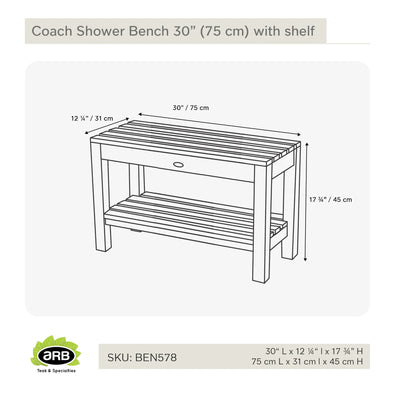 BEN516 - Banco de ducha Coach de 24" (60 cm) con entrepaño