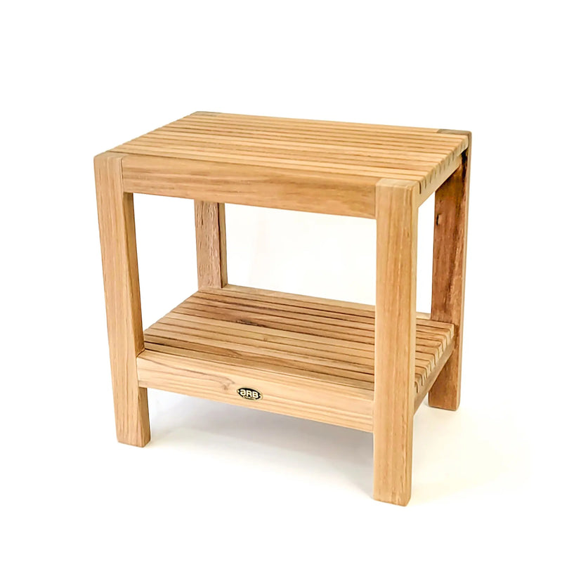 Teak Shower Bench Fiji 18" (45 cm) with Shelf