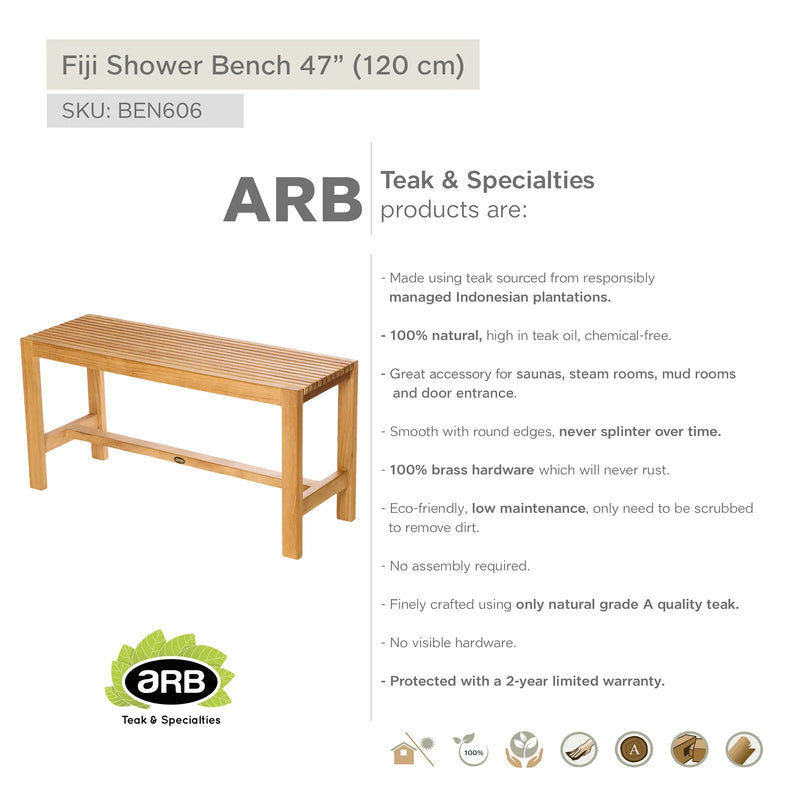 Teak Shower Bench Fiji 47" (120 cm)