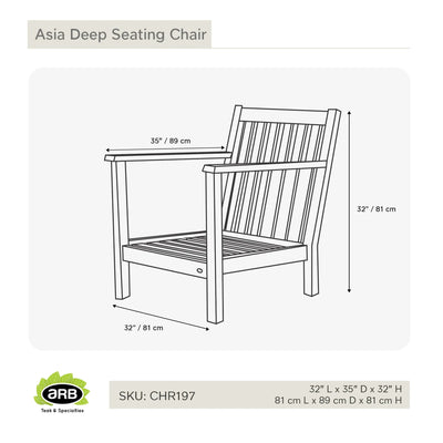 Teak Deep Seating Chair Asia