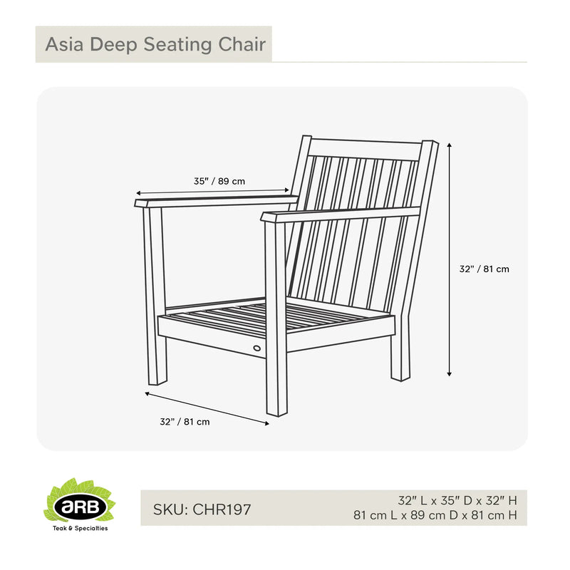 Teak Deep Seating Chair Asia