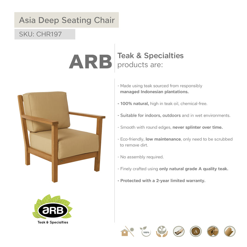 Teak Deep Seating Chair Asia