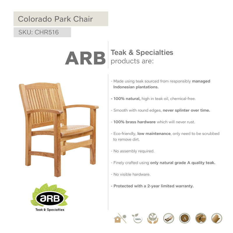 Teak Park Chair Colorado