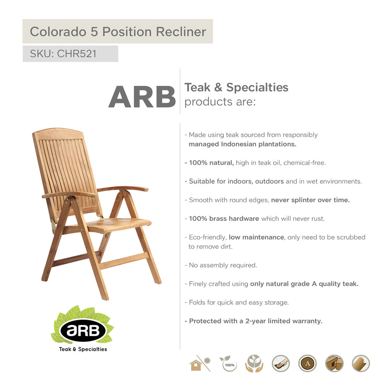 CHR521 - Colorado silla reclinable de 5 posiciones