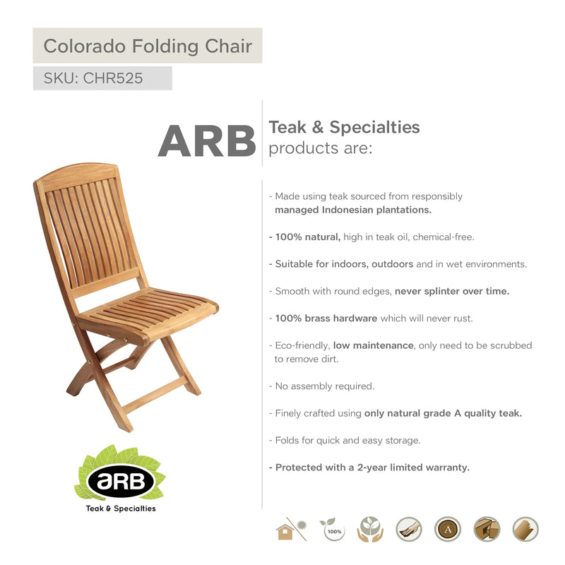 Teak Folding Chair Colorado