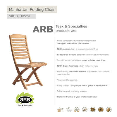 Teak Folding Chair Manhattan