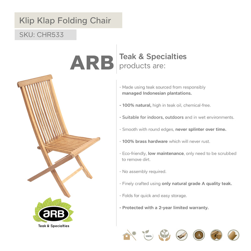 Teak Folding Chair Klip Klap