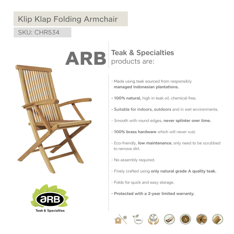 Teak Folding Armchair Klip Klap